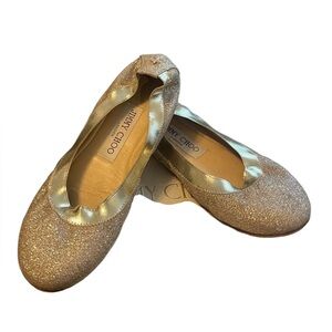 Jimmy Choo Glenda Glitter Ballet Flats